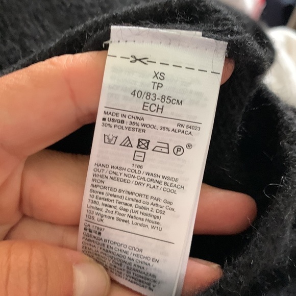 BANANA REPUBLIC‎ balloon sleeves Wool Alpaca Blend Black Mock Neck Sweater XS - Picture 4 of 12